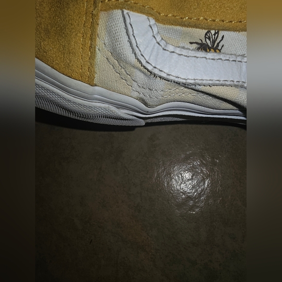 Women's Vans Size 9.5 Floral Suede Mustard Color - Picture 11 of 12